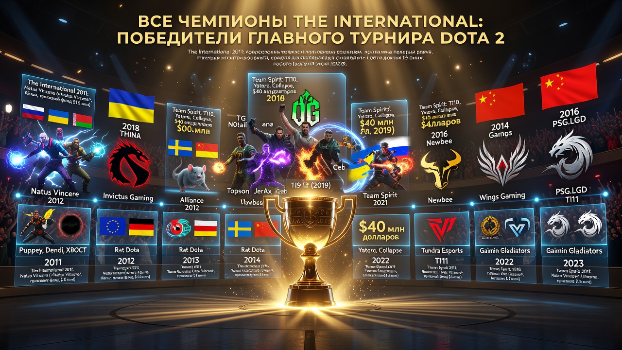 Все чемпионы The International: победители главного турнира Dota 2