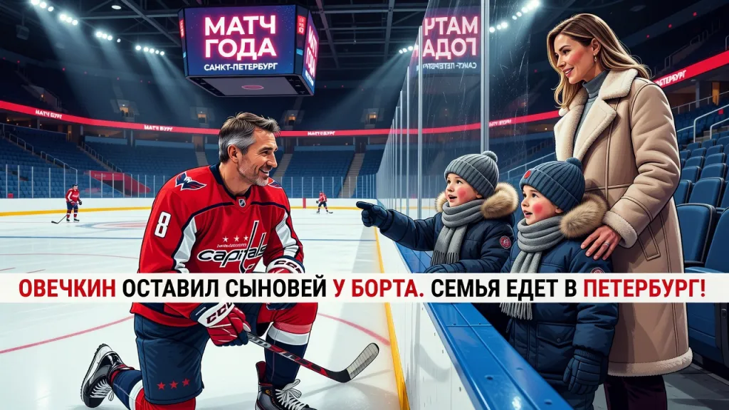 Овечкин оставил сыновей у борта. Семья едет в Петербург!